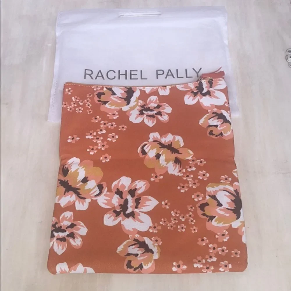 👛NIB Rachel Pally Reversible orange floral and mustard Clutch